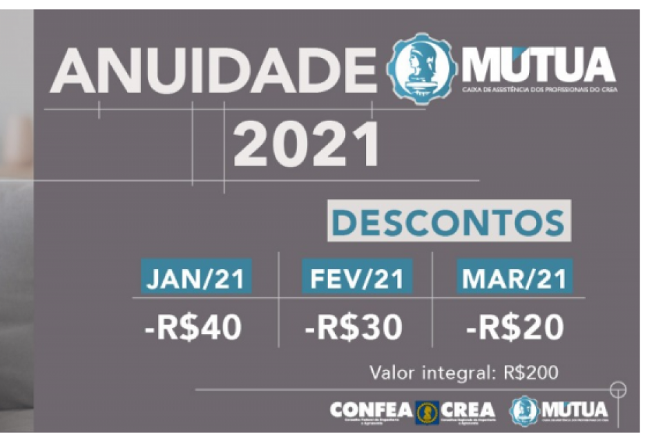 Anuidade Mútua tem desconto de 20% em janeiro