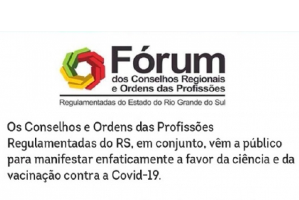 Carta Aberta: Conselhos e Ordens das Profissões Regulamentadas defendem vacinação contra a Covid-19