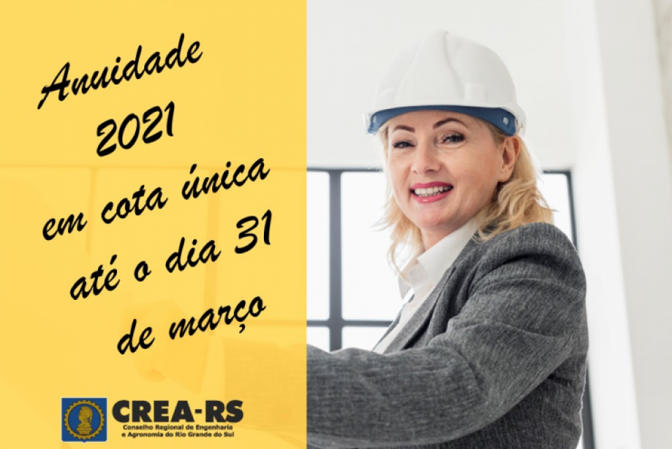 Anuidades: pagamento em cota única até 31 de março