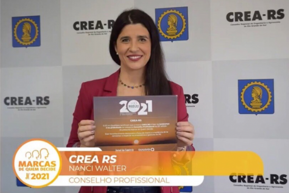 CREA-RS é o Conselho de Classe mais lembrado e o preferido pelos gaúchos no Marcas de Quem Decide