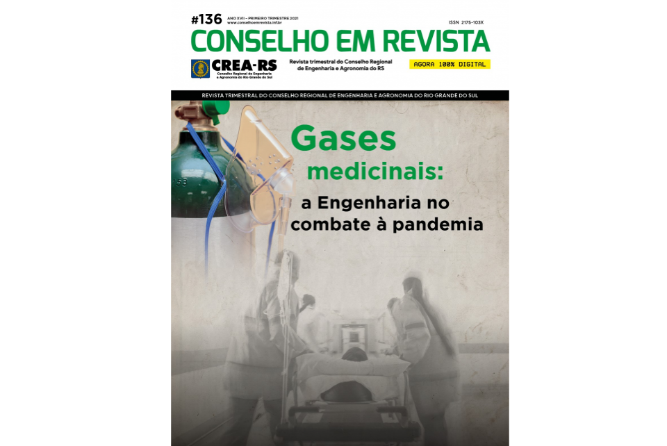 A Engenharia no combate à pandemia é capa da Conselho em Revista Digital na palma da mão