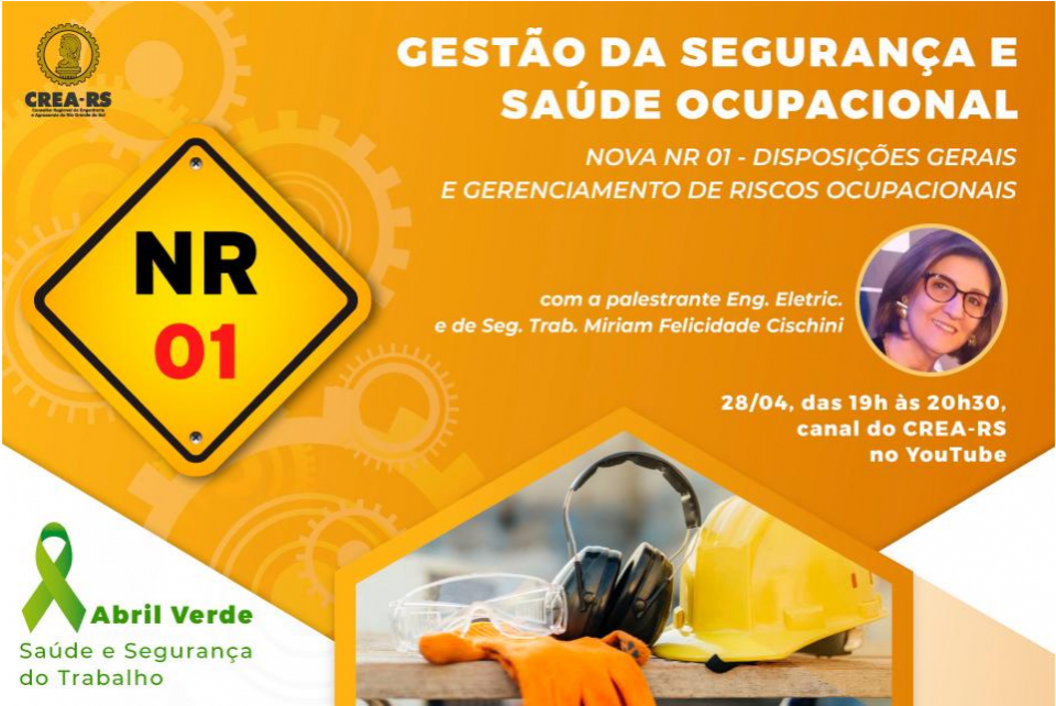 Live abordará nova NR1 no Dia Mundial da Segurança e Saúde no Trabalho
