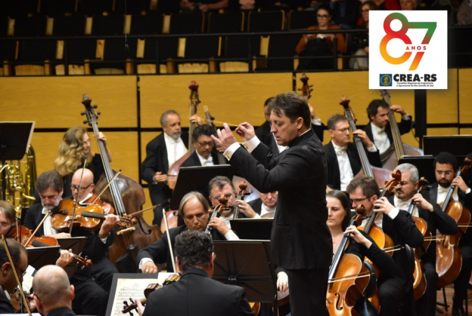 Concerto da Ospa, em 05 de junho, será em homenagem aos 87 anos do CREA-RS