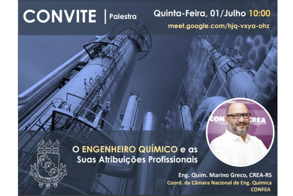 Coordenador Eng. Marino Greco ministra palestra, em 01 de junho, na UFC