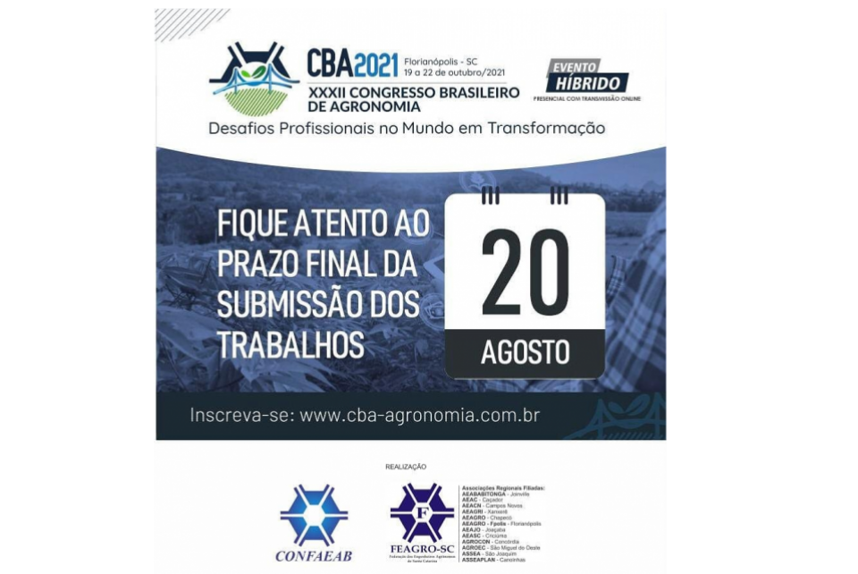 Últimos dias para inscrição de trabalhos no Congresso de Agronomia