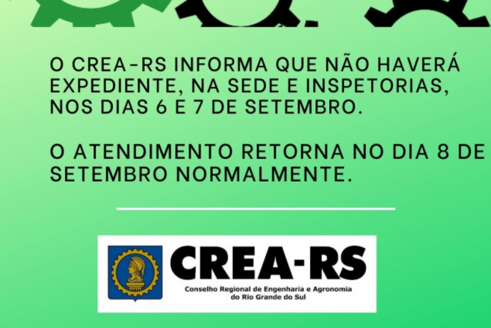Não haverá expediente no dia 6 de setembro