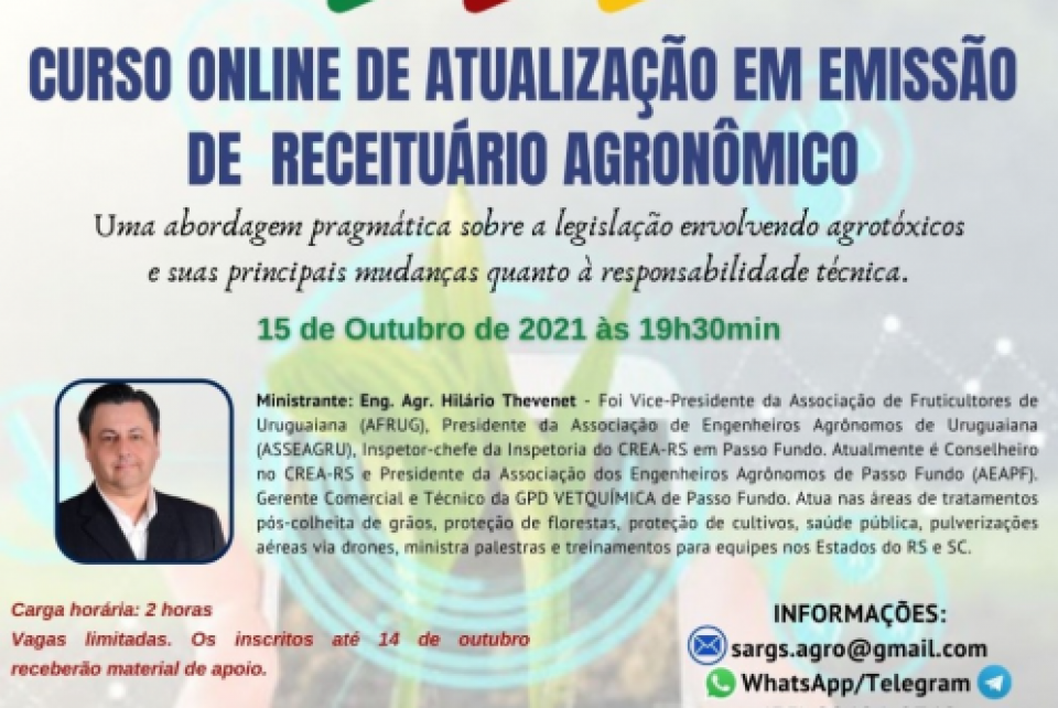 Sargs promove curso de atualização em Emissão de Receituário Agronômico