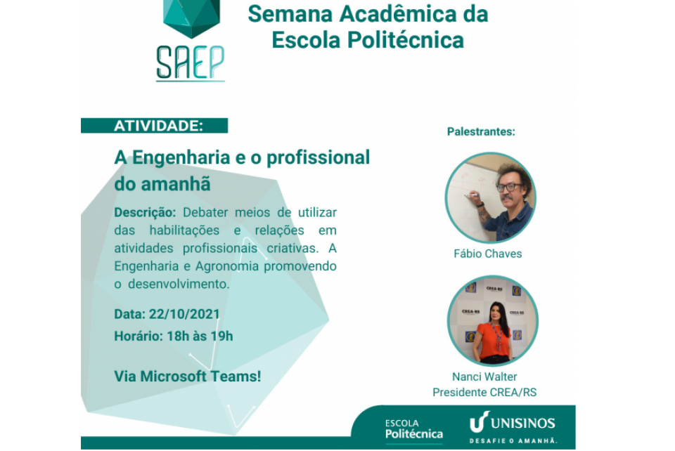 SAEP Unisinos contará com participação do CREA-RS