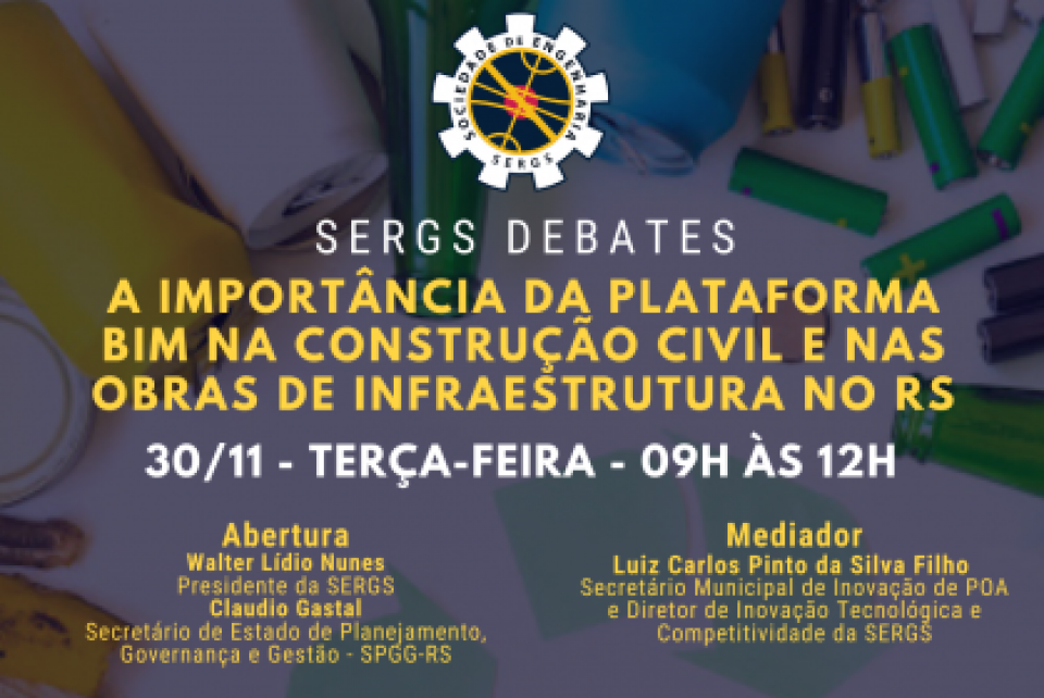 Dia 30 tem live da Sergs sobre Plataforma Bim