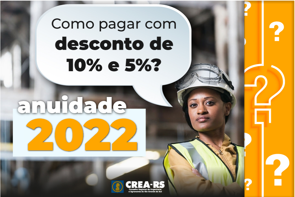 Anuidade 2022 com desconto para pagamentos em janeiro e fevereiro