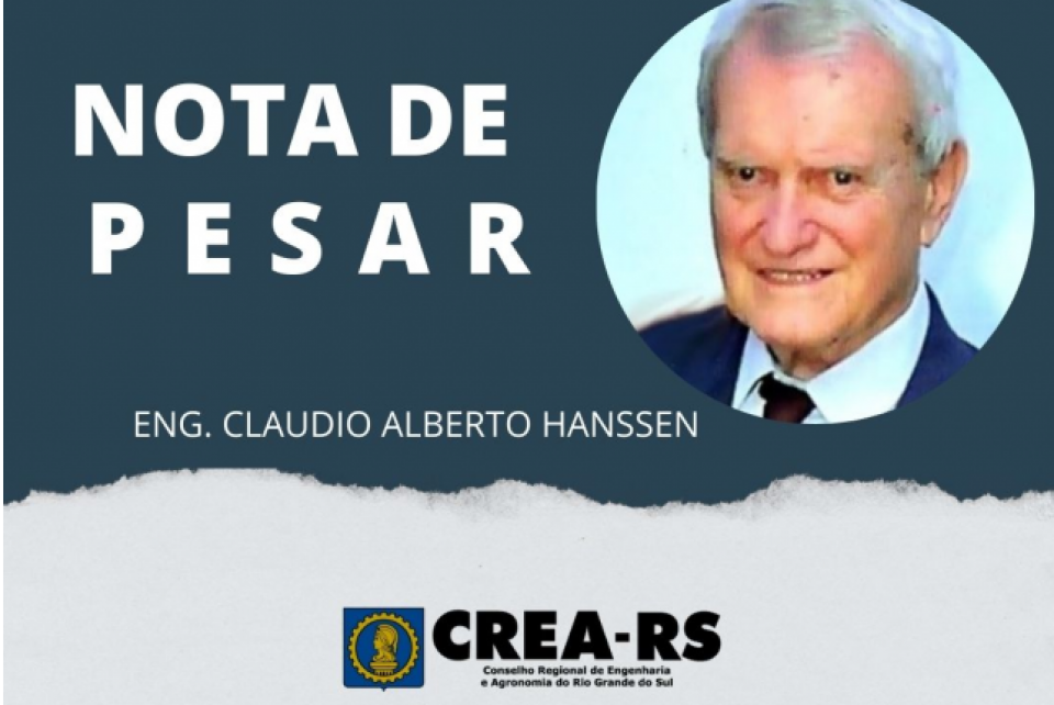 Noticiamos o falecimento do Eng. Claudio Alberto Hanssen