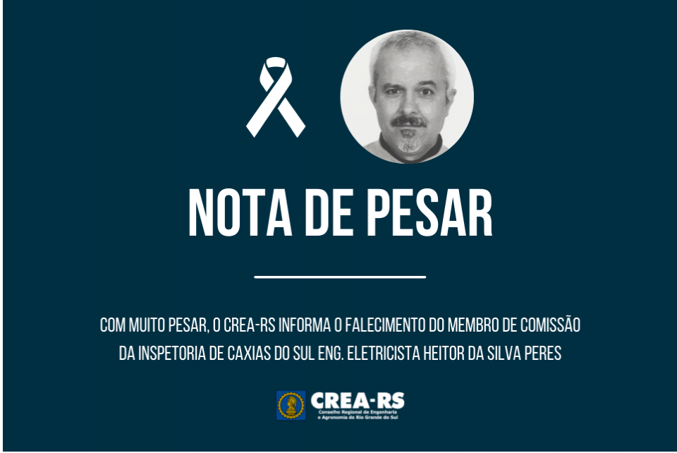 Nota de Pesar – Eng. Eletricista Heitor da Silva Peres