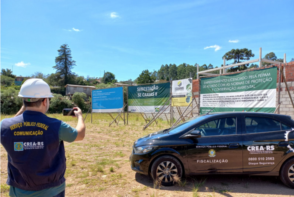 CREA-RS fiscaliza canteiro de obras da Subestação Caxias 8