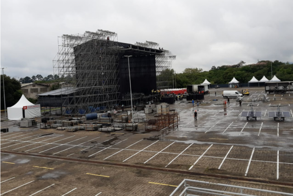Estrutura do show do Maroon 5 recebe fiscalização do CREA-RS