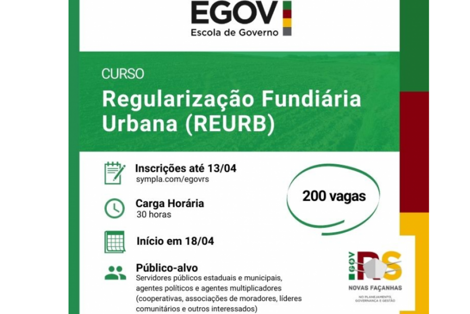 2ª edição do Curso de Capacitação em Regularização Fundiária Urbana
