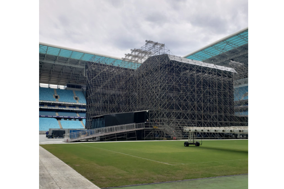 Montagem do show do Kiss, em Porto Alegre, recebe fiscalização