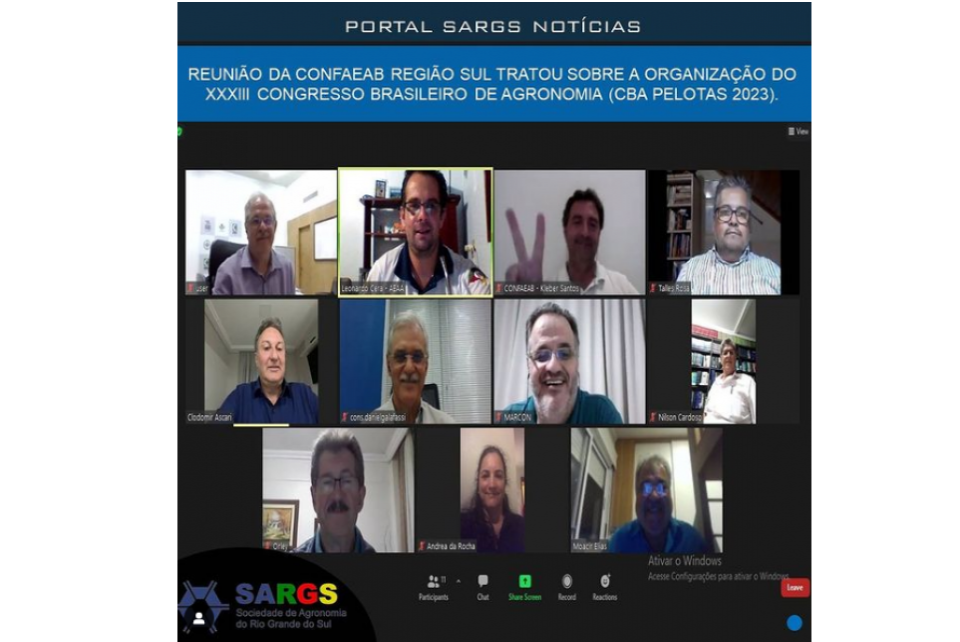 Reunião da Confaeab Região Sul tratou sobre a organização do XXXIII Congresso Brasileiro de Agronomia