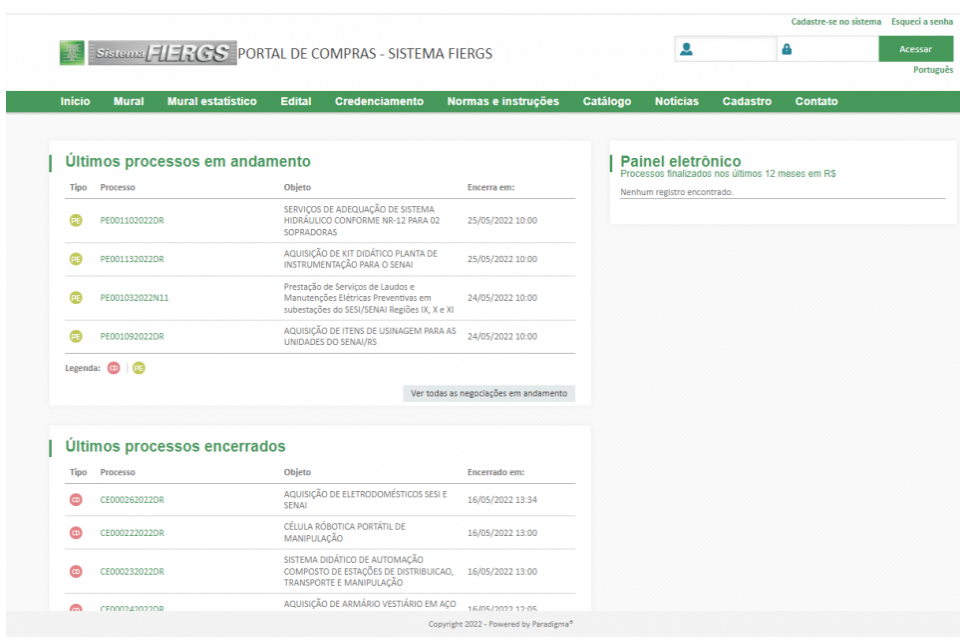 Portal de Compras do Sistema Fiergs abre licitações de engenharia
