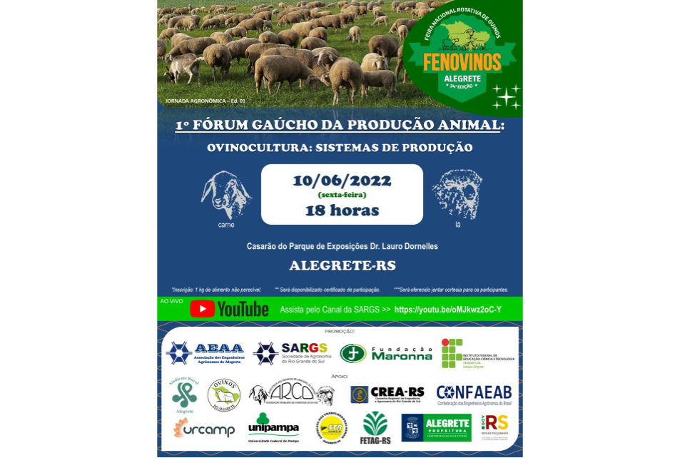 I Fórum Gaúcho da Produção Animal: Ovinocultura: Sistemas de Produção