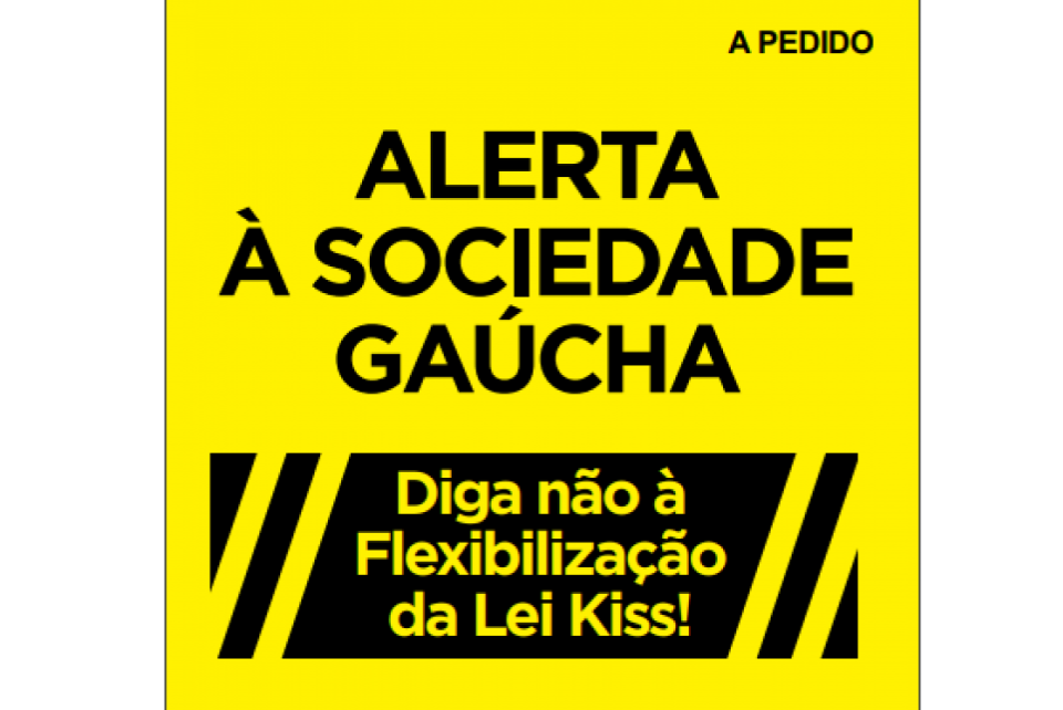CREA-RS divulga alerta à sociedade gaúcha sobre flexibilização da Lei Kiss