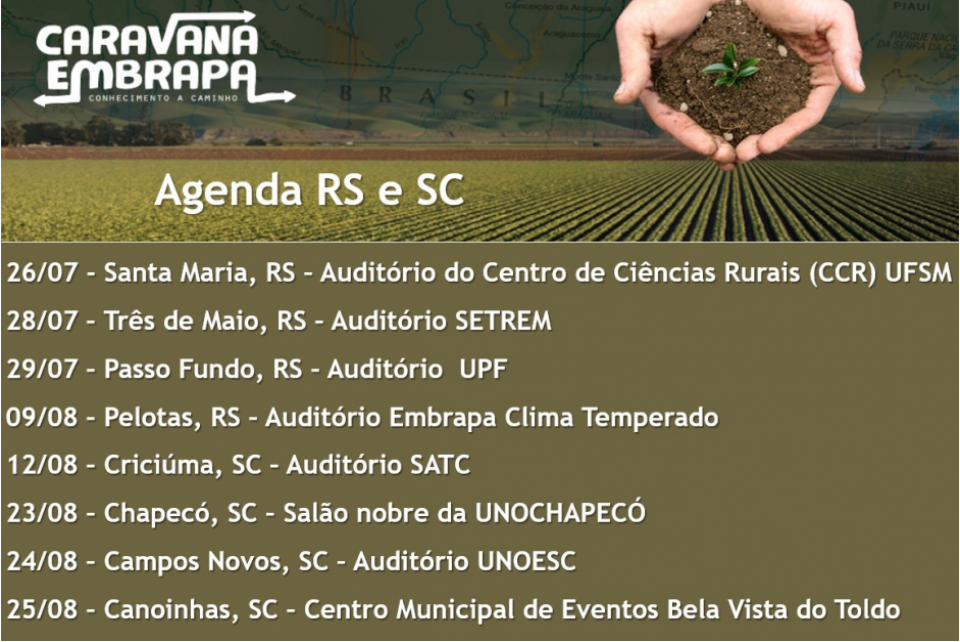 Caravana Embrapa vai orientar uso dos fertilizantes no RS e em SC