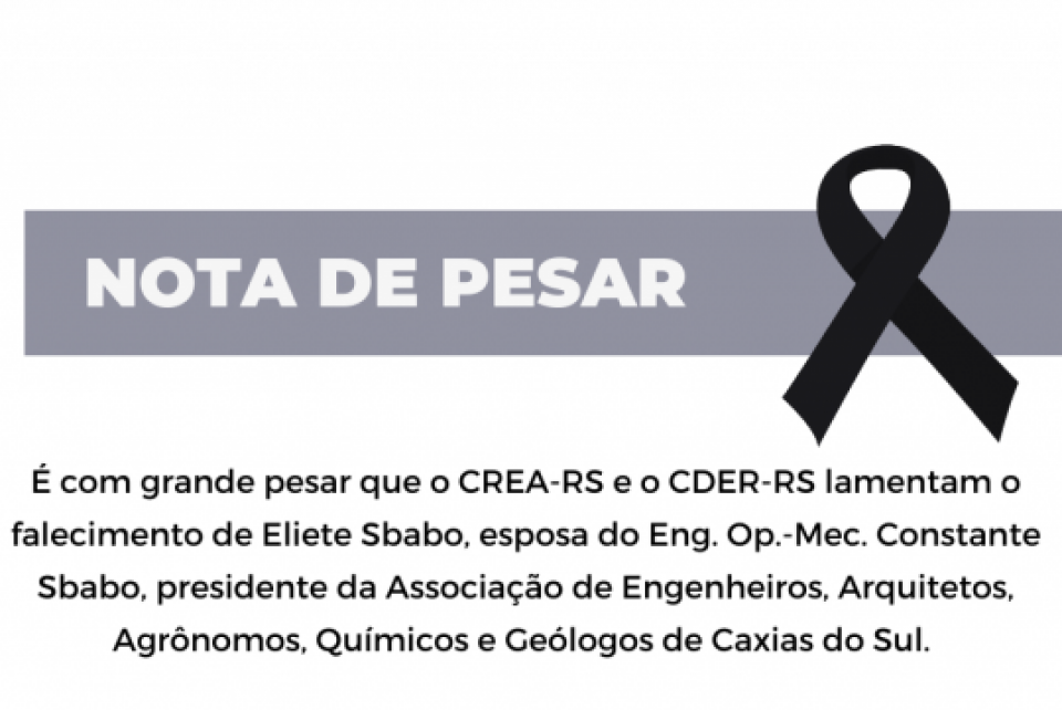 Nota de pesar pelo falecimento de Eliete Sbabo