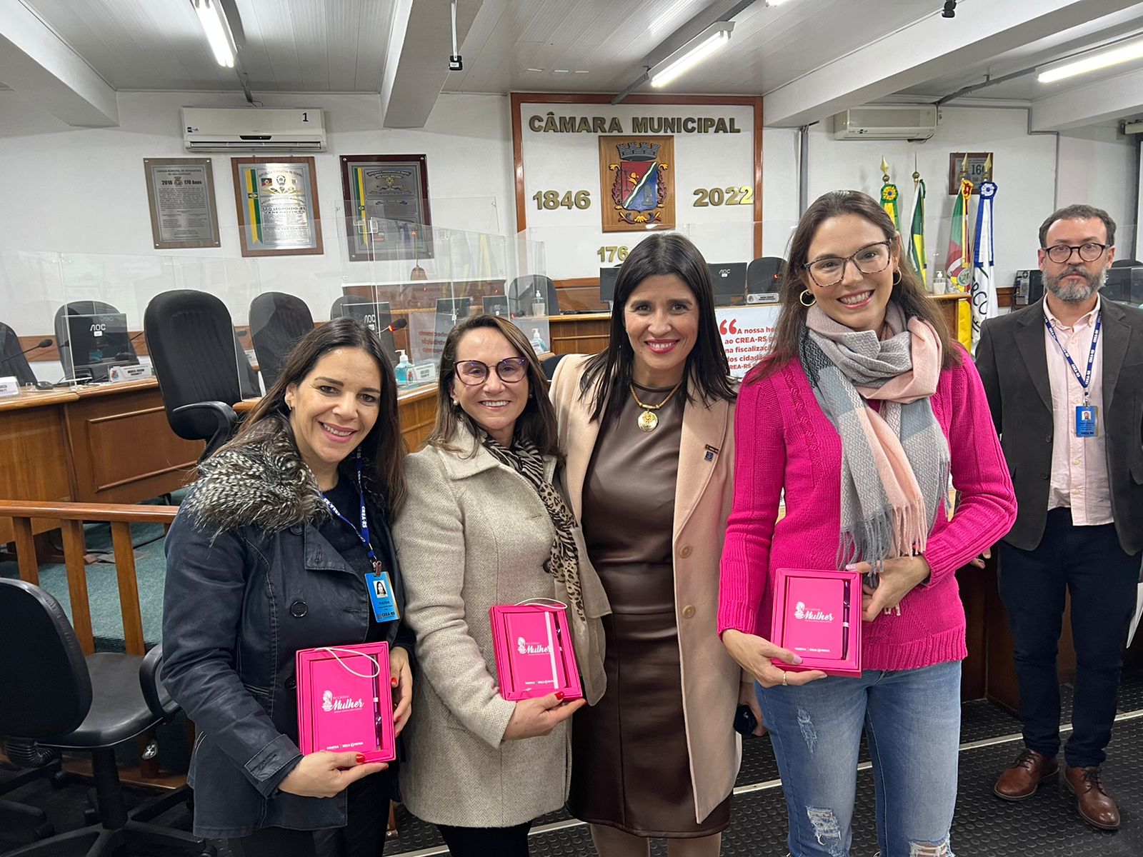 Da esq.: Magda Rezzi, Adriane Thum, Nanci Walter e Patr&iacute;cia Guidali 