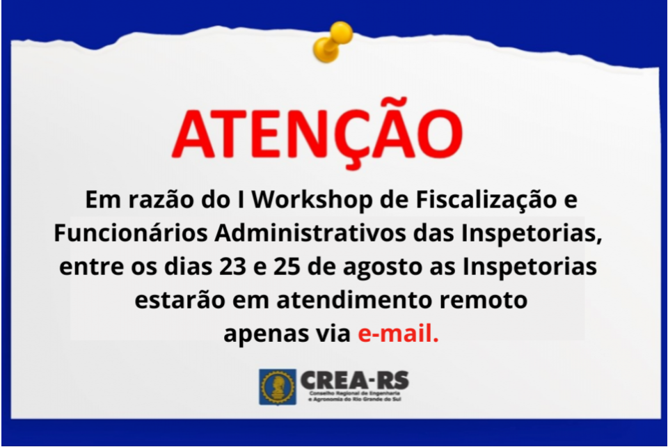 Inspetorias em atendimento remoto devido a treinamento