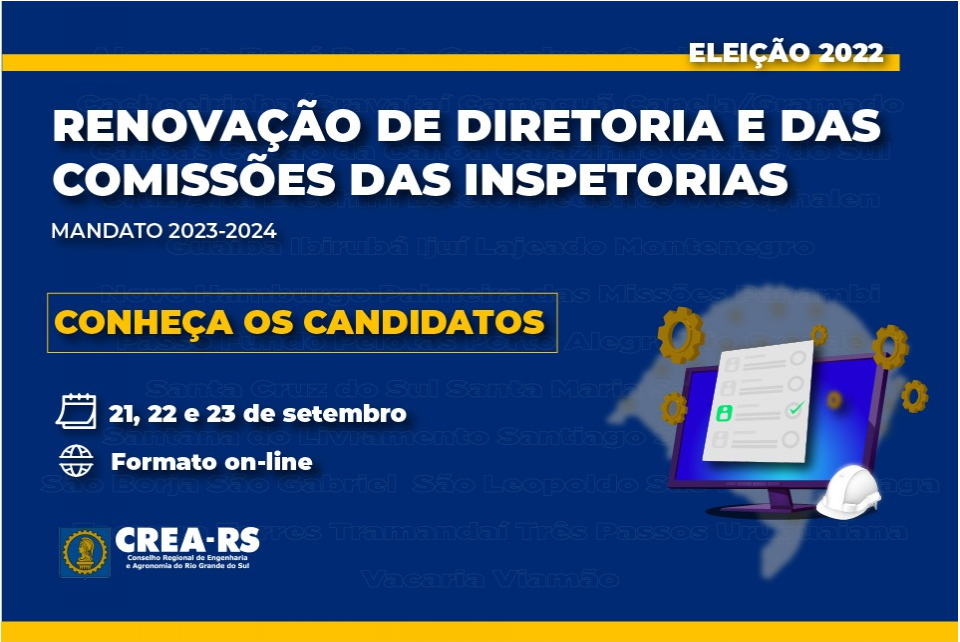 Homologadas candidaturas das Eleições das Inspetorias do CREA-RS