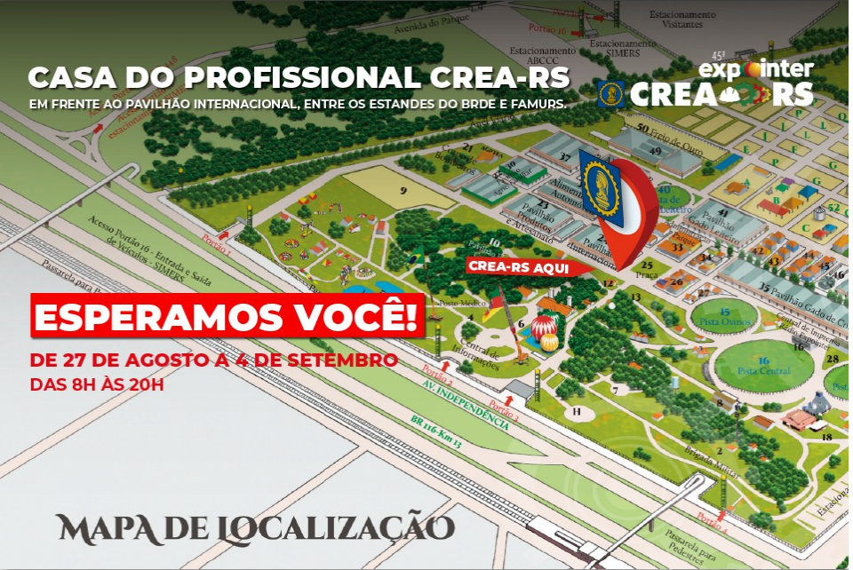 Casa do CREA-RS aberta aos visitantes da Expointer, de 27 de agosto a 04 de setembro