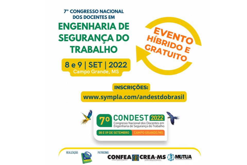 Inscrições gratuitas: Congresso de Engenharia debate docência em Segurança do Trabalho