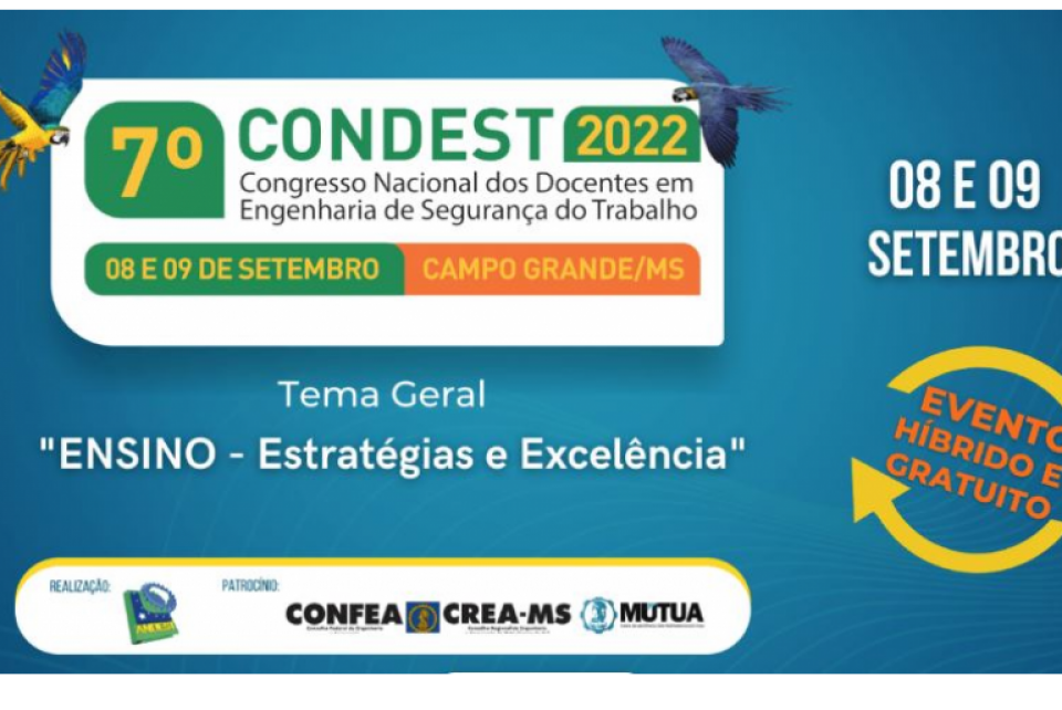 Inscrições gratuitas: Congresso de Engenharia debate docência em Segurança do Trabalho