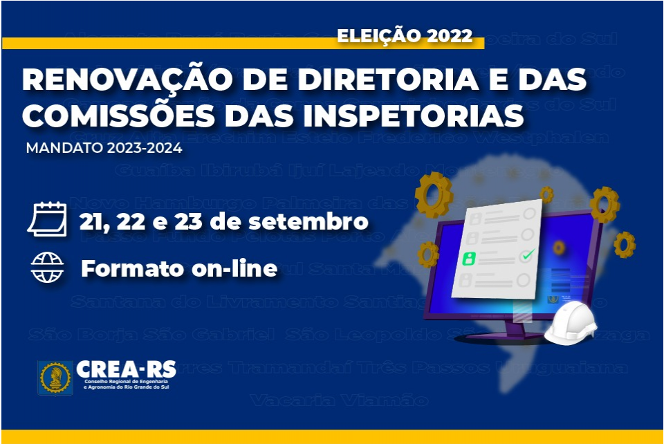 Profissional, participe da eleição da Inspetoria do CREA-RS da sua cidade