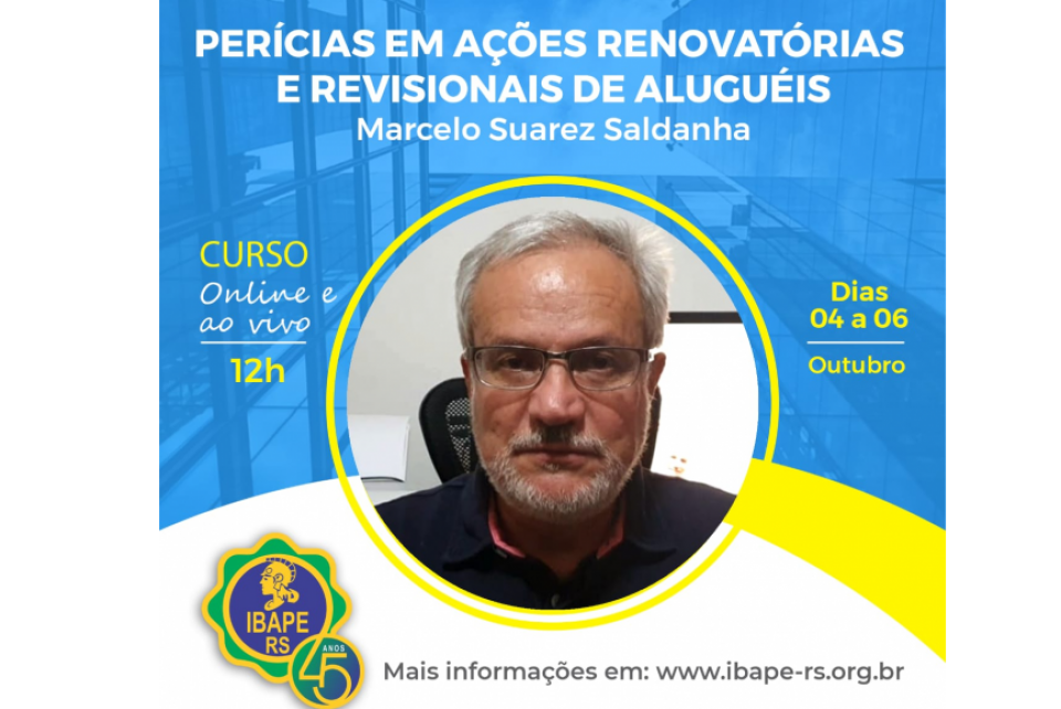 Ibape promove curso Perícias em Ações Renovatórias e Revisionais de Aluguéis