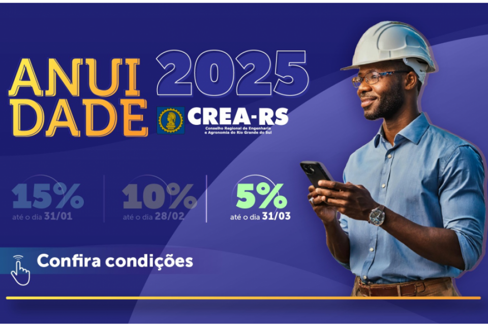 Anuidade 2025: descontos para pagamentos antecipados e casos especiais