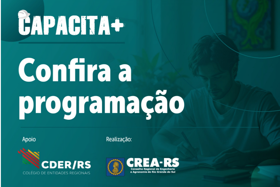 Agende suas terças para participar do Capacita+ CREA-RS 2025