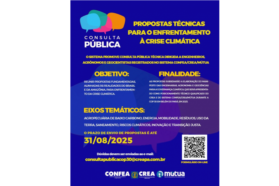 COP 30: consulta pública reúne propostas para enfrentar crise climática