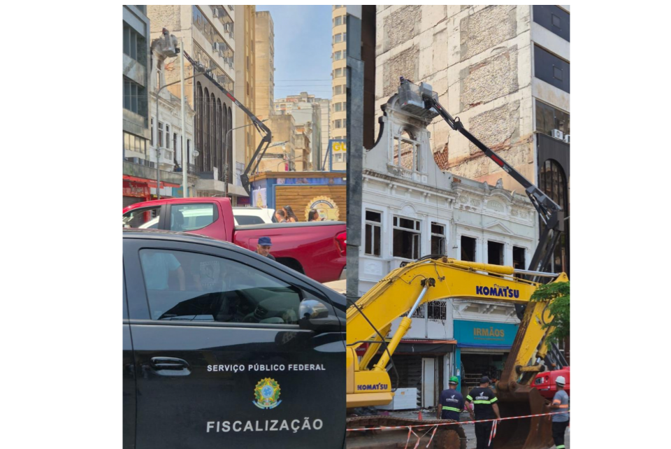 Fiscalização acompanha a demolição de casas históricas no centro de Porto Alegre