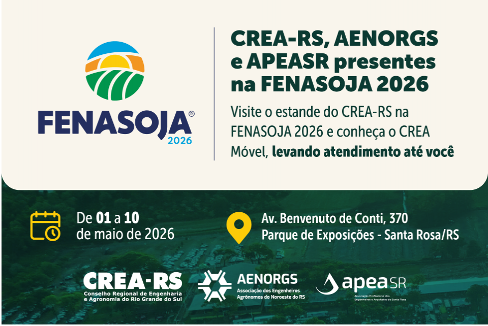 CREA-RS marca presença na Fenasoja 2026 com programação técnica e institucional