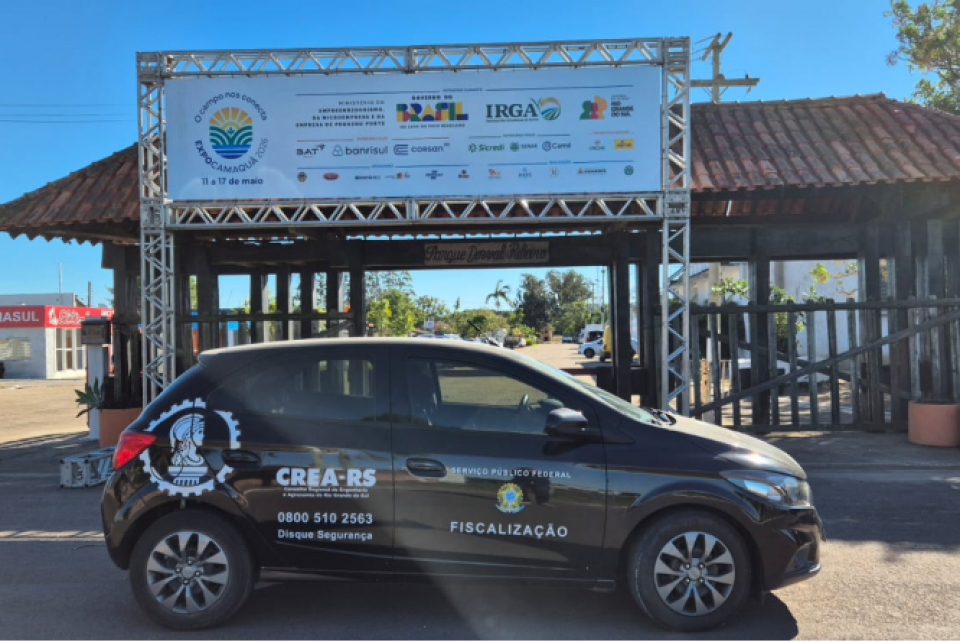 CREA-RS fiscaliza montagem da ExpoCamaquã 2026