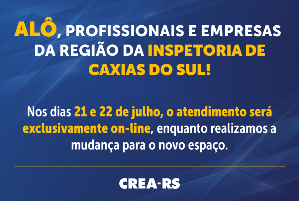 Alô, profissionais e empresas da região da Inspetoria de Caxias do Sul!