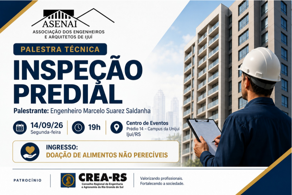 Asenai e CREA-RS realizam a palestra técnica sobre Inspeção Predial