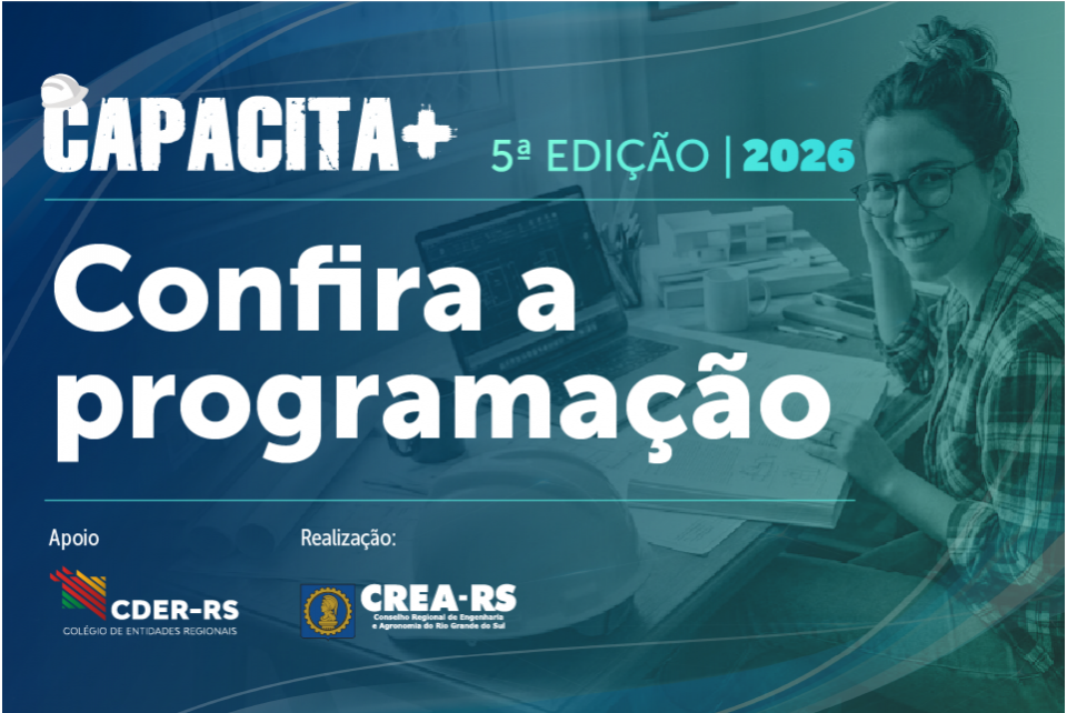 Agende suas terças para participar do Capacita+ CREA-RS 2026
